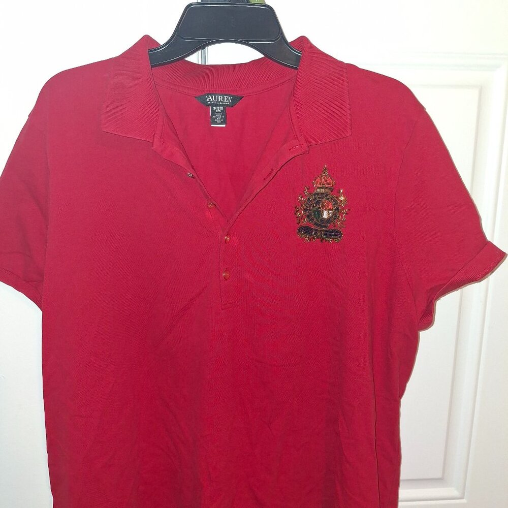 Lauren Ralph Lauren Beaded-Crest Pique Polo Shirt